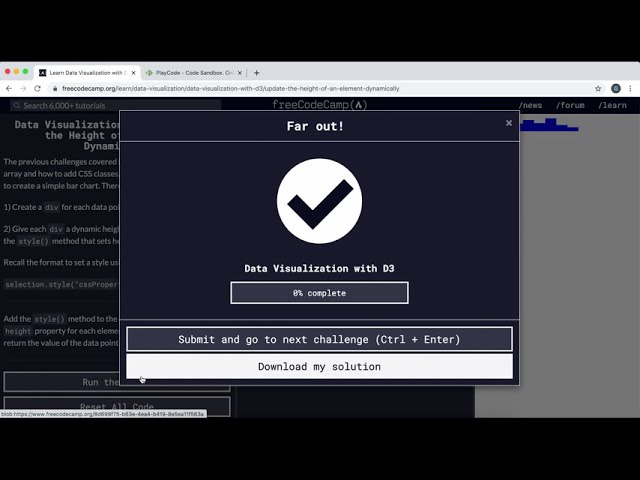 8 - Update the Height of an Element Dynamically - Data Visualization with D3 - freeCodeCamp Tutorial