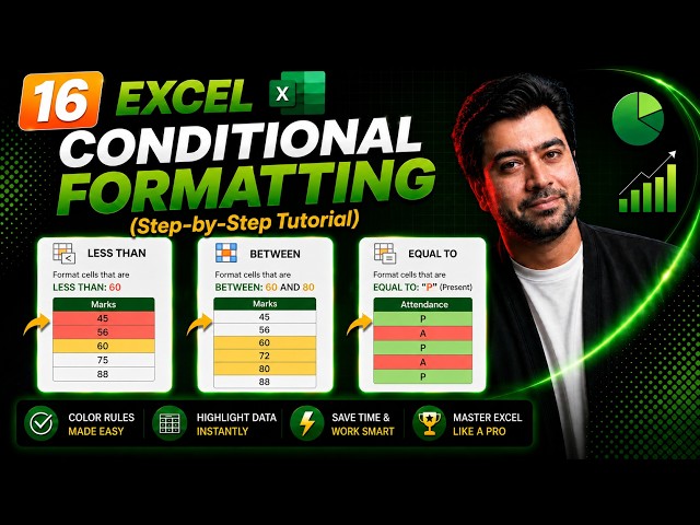 Excel Conditional Format | Less Than, Between & Equal To | Lecture 16 | Rohaan Digital | Urdu/Hindi