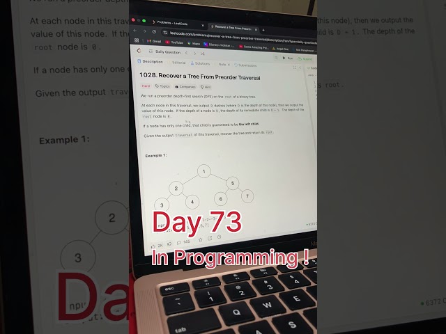 Day 73: Solved LeetCode Problem #1028  #java #correctcoding  #programming #apnacollege #coding