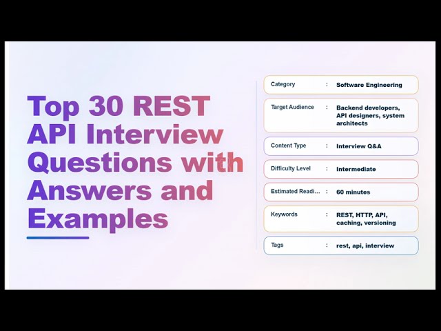Top 30 REST API Interview Questions (Answers + Examples) — Echo With Coffee