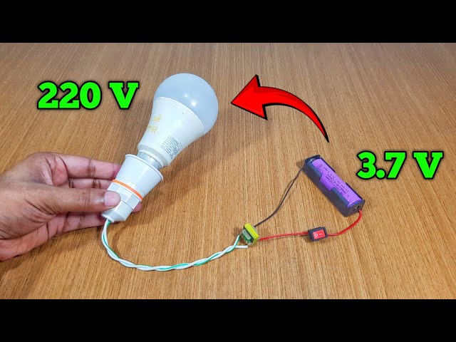 Make 3.7v to 220v AC / how to make a mini inviter with Simple Tricks 🔥 3.7v se 220v bulb kayse jalay