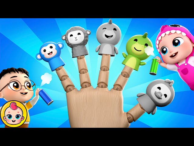 Finger Family Animals | Learn Colors with Animal Puppets + More | Bubbleee Sing , Dance and Learn