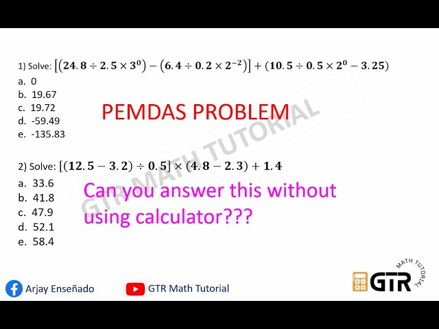 Order of Operations (PEMDAS) - Civil Service Exam Reviewer 2026