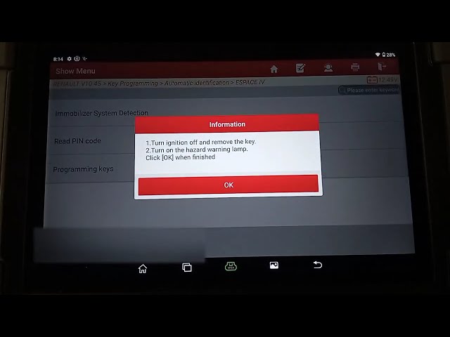 How to read PIN code from UCH in Renault Espace PH1 by Launch X431 IMMO PLUS