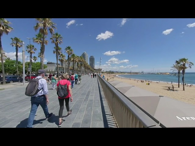 Barcelona beach walk, sea, chill #vr180 stereoscopic 3d