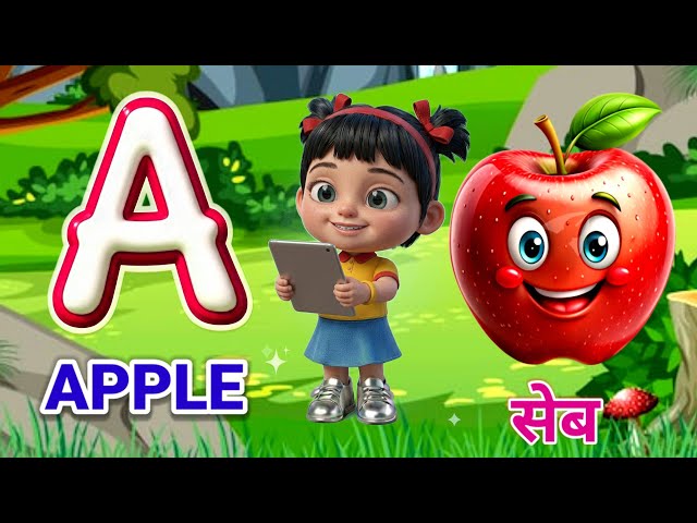 🍎 ABCD, 1️⃣2️⃣3️⃣, A for Apple, Apple and 1 to 100, 🌈 ABC & 123, ✍️ Hindi Alphabet