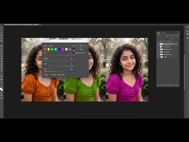 change dress color with selective color #slectivecolor #photoshop #colorgrading