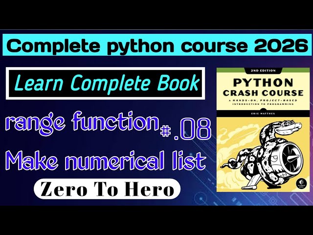# 08 | What Is range() in Python? | Learn Python Step-by-Step With Book | Start Here! in 2026