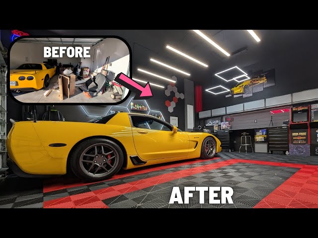 COMPLETE 10 MINUTE GARAGE MAKEOVER TIMELAPSE | BUDGET GARAGE BUILD | 100% DIY