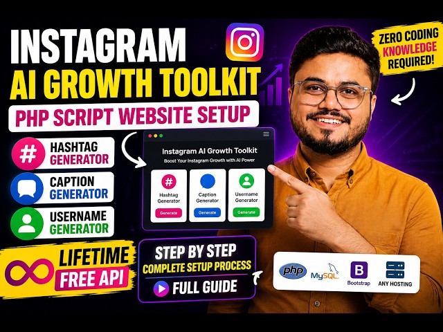 Instagram Hashtag, AI Caption & Username Generator Website (PHP Script + Lifetime Free API)