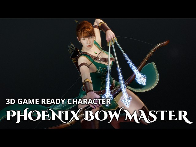 3D Game Ready Character - Phoenix Bowmaster - Blender 4.5+/UE 5.4+/3ds Max/Maya