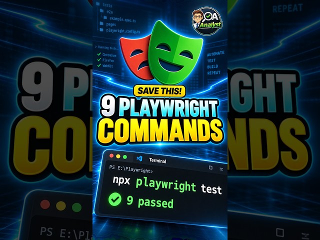 9 Playwright Commands Every Automation Tester Must Know ⚡ #Shorts  #playwright #softwaretesting