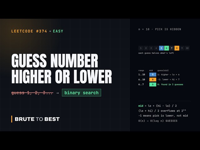 LeetCode #374: Guess Number Higher or Lower, Binary Search on an API