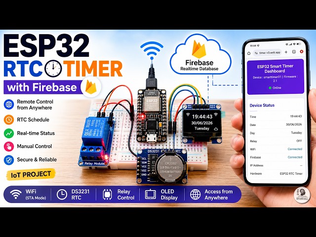 ESP32 Firebase Smart Timer with DS3231 RTC | IoT Web Dashboard | Remote Relay Control
