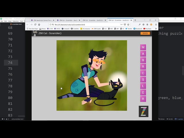 ZIM Bubbling: 130. ZIM Scrambler - matching and puzzles for Canvas and JavaScript