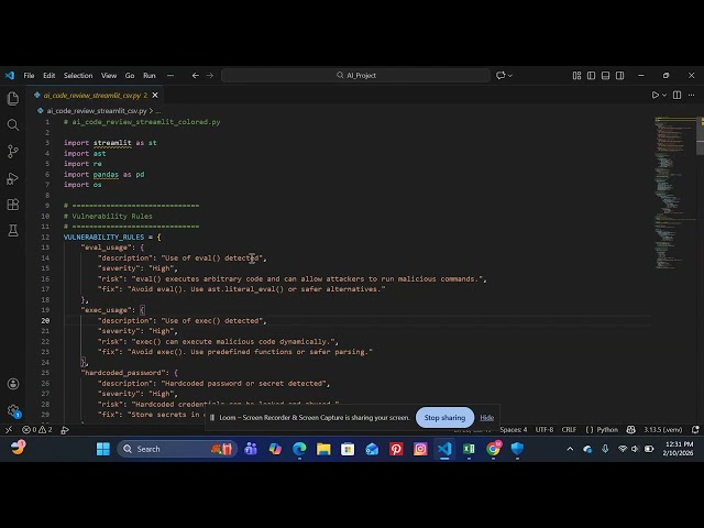 AI Code Review Tool 🔐 Detect Security Vulnerabilities Using ML| Python Project Demo#viral#viralvideo