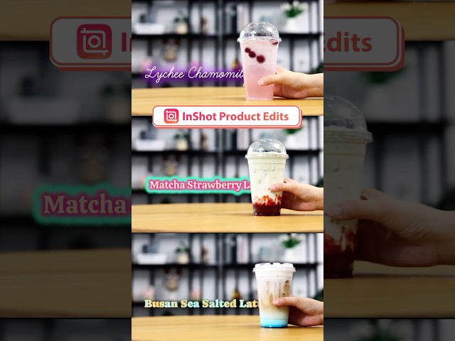 How to create a smooth text reveal with your product 🧋✨#smallbusiness #inshot #tutorial #reels