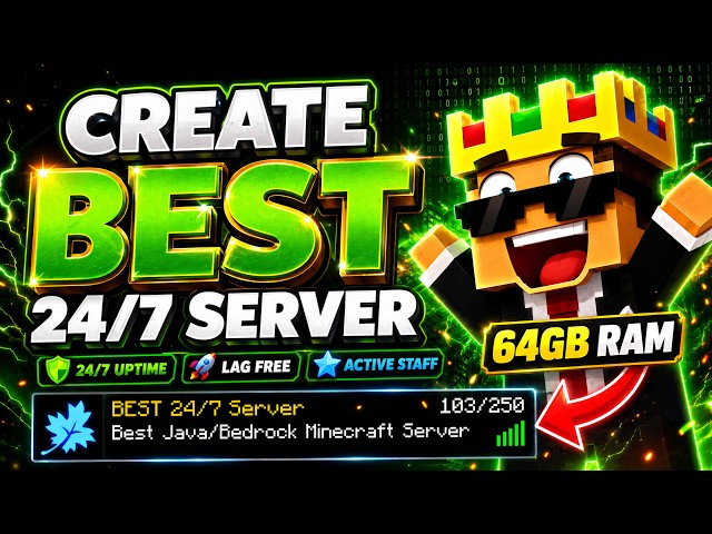 How To Create a 24/7 Minecraft Java + PE Server | Best 24/7 Minecraft Hosting🟩