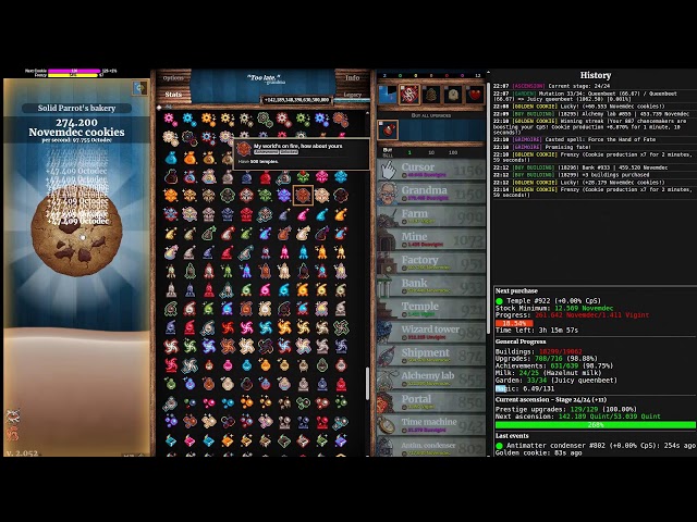 7.441 trevigintillion cookies | Cookie Clicker 100% TAS (631/639)