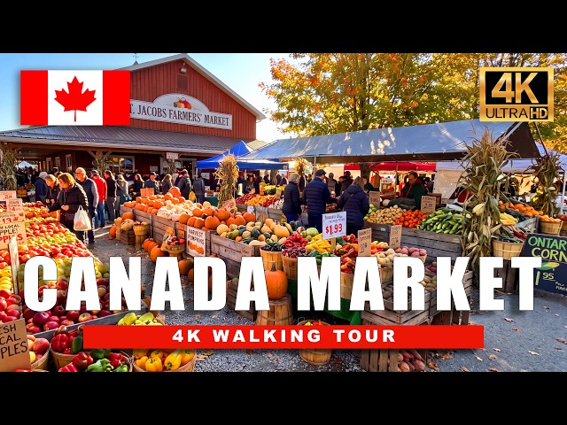 🇨🇦 Canada’s Legendary St. Jacobs Farmers Market | Fresh Produce & Market Walk 4K
