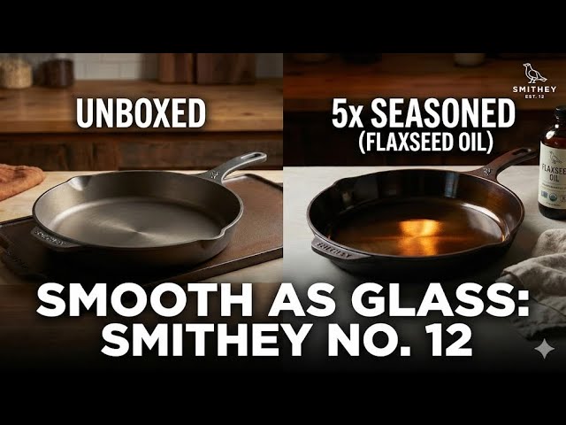 Smithey Cast Iron No  12 Unboxing + Seasoning Results Is It Worth It?