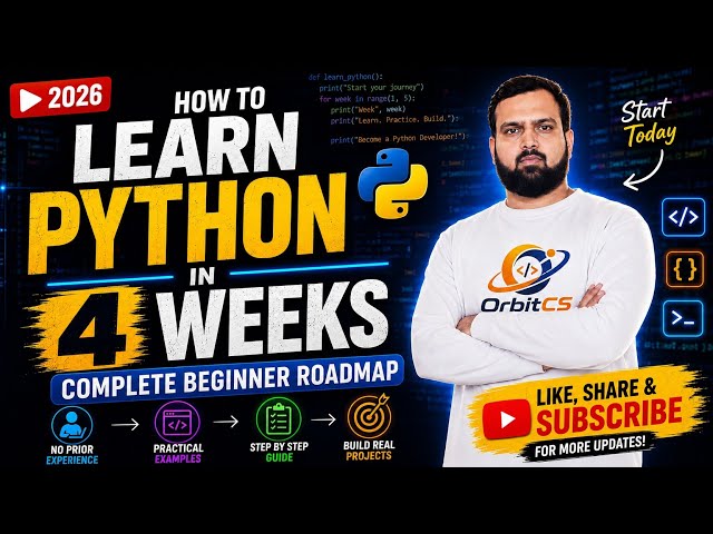 How to Learn Python in 4 Weeks (2026) | Complete Python beginner roadmap