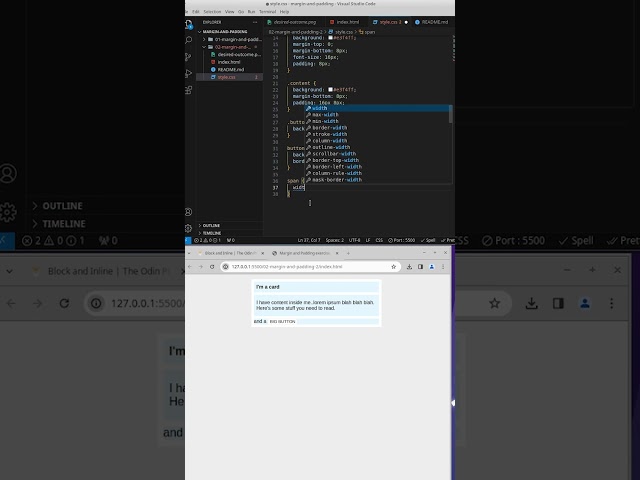 CSS: Block and Inline  - Flash Check #shorts #cssbasics