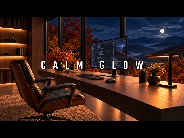 Deep Work Music ~ Moonlit Autumn Desk ~ Calm Flow for Coding & Study