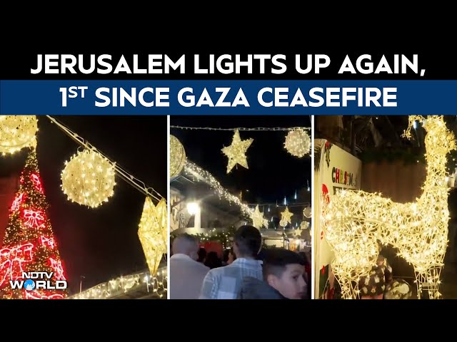 Jerusalem News | Christmas Tree Lights Up Jerusalem’s Old City For 1st Time Since Gaza War Ceasefire