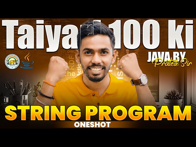 String in Java One Shot Class 10 ICSE | Class 10 Computer | String Important Programs in Java