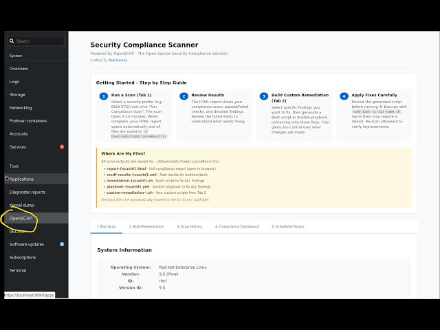 Cockpit OpenScap Plugin