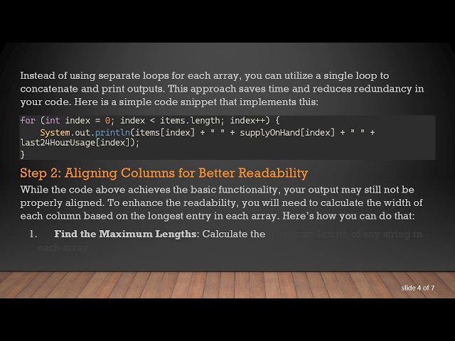 How to Print Parallel User Input Arrays in an Aligned Table in Java