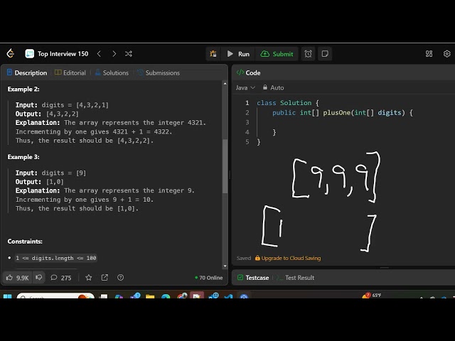 Plus One - Leetcode 66 - Math (Java)