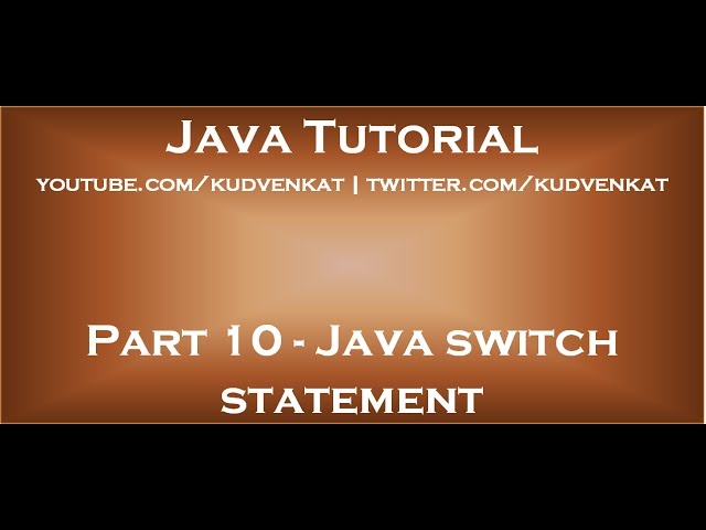 Java switch statement