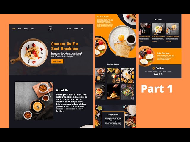 How to create a responsive restaurant website using html css js