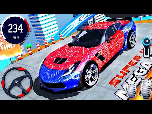Superhero Car Mega Ramp Driving Tracks - Impossible GT Car Stunts Racing 3D - Android GamePlay