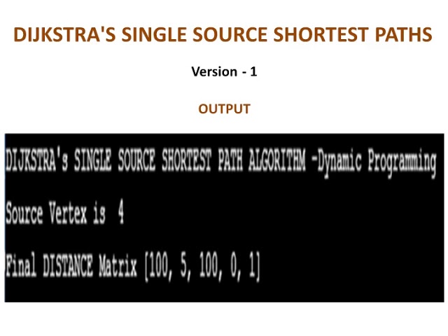 DIJKSTRA'S SINGLE SOURCE SHORTEST PATHS  PYTHON IMPLEMENTATION