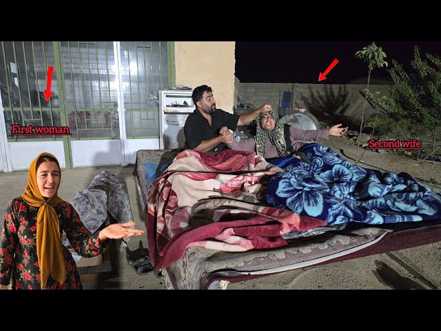 husband's opposition to second wife who wanted to sleep next to him in the absence of the first wife