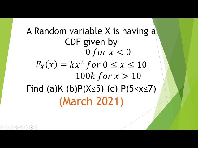 This CDF Problem is Easier Than You Think Finding the Constant 'k' in a CDF | Explained Simply UNIT1