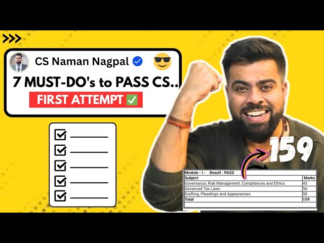 How to PASS CS Exams in First Attempt ✅  CS Executive and Professional