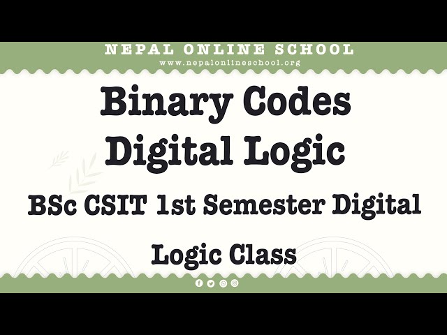 Binary Codes | Digital Logic | BSc CSIT 1st Semester Digital Logic Class | Online digital Logic