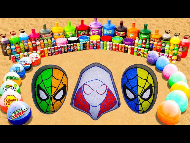 How to Make Spiderman Family with Colorful Spiderman, SpiderGwen, Balloons Soda, Coca Cola vs Mentos