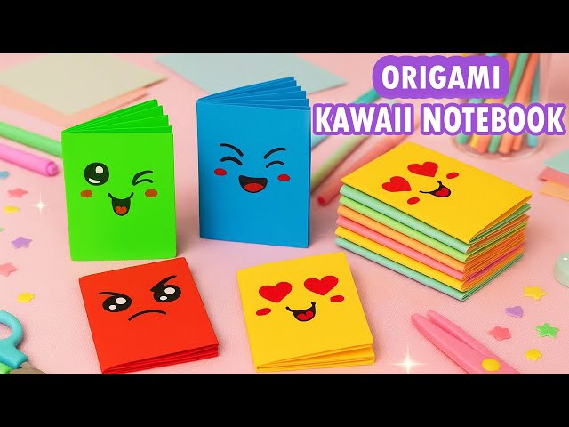 Origami Kawaii Notebook | How to make a paper mini notebook | No Glue, No Scissors!