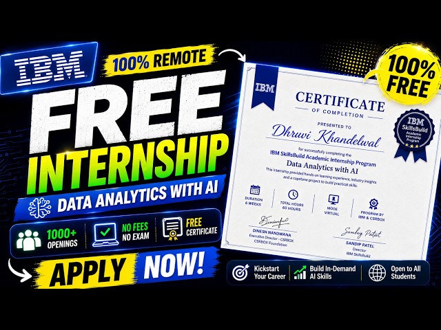 IBM FREE Internship 2026 🤯 | 1000+ Openings | 100% Remote + Certificate | Apply Now