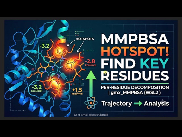 MMGBSA Per-Residue free energy calculation | MMPBSA | Find Key Binding Residues from MD | Part 03