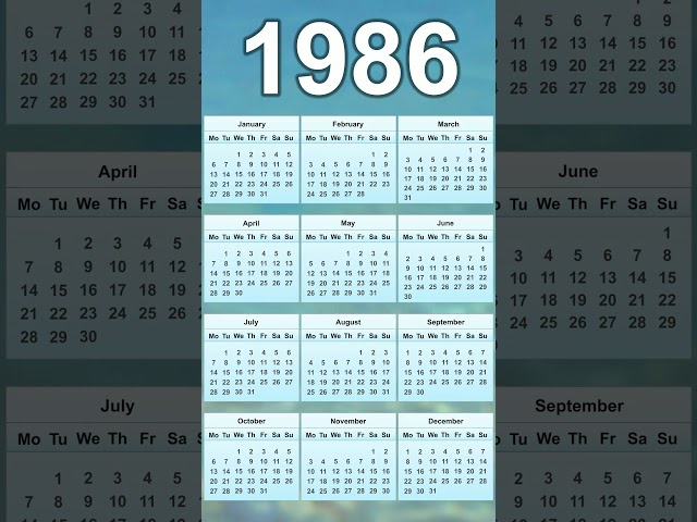 1986 Calendar
