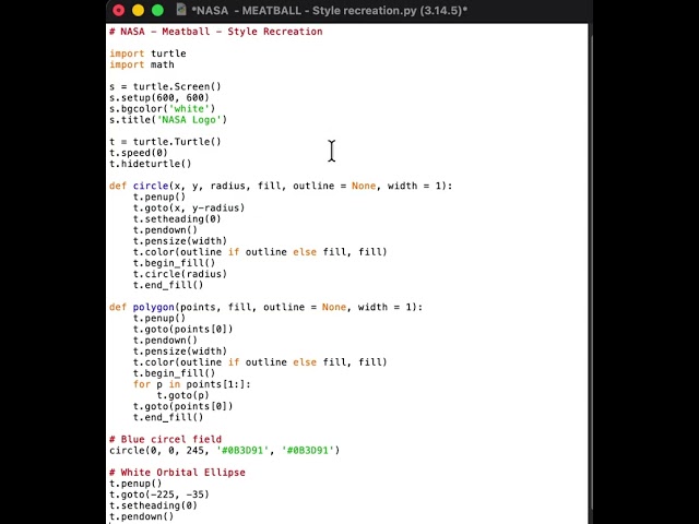 #nasa #logo #python #turtle #programming #coding #space #crativity #fun