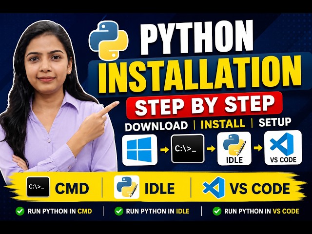 Python Installation and Configuration on Windows | IDLE | VS CODE |  Complete Guide | English
