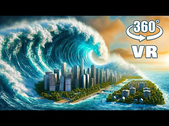VR 360° BIGGEST TSUNAMI WAVE HITS THE CITY