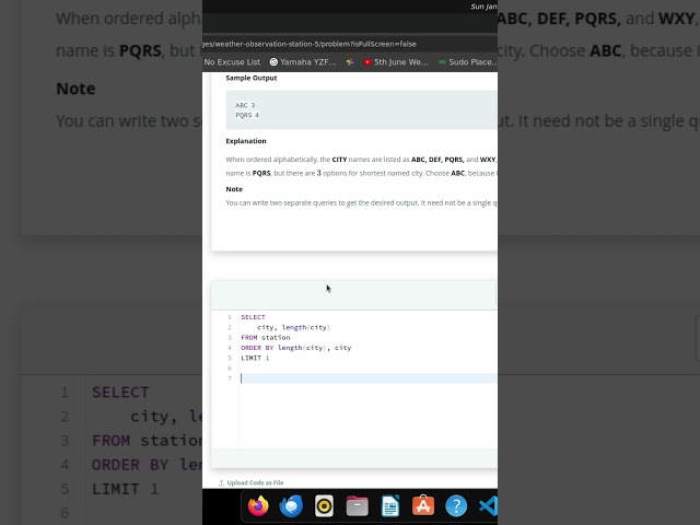 hackerrank SQL solution 10 weather observation station 5  #hackerranksolution #sql #hackerrank